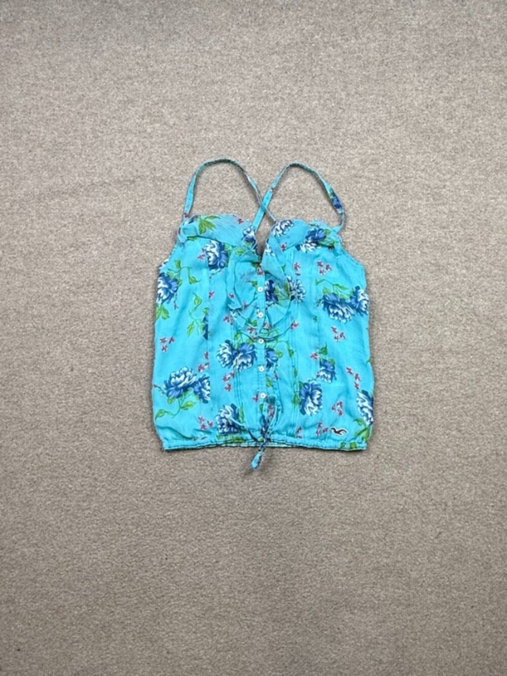 Vintage Hollister Sleeveless Top Womens Size S Blue Floral